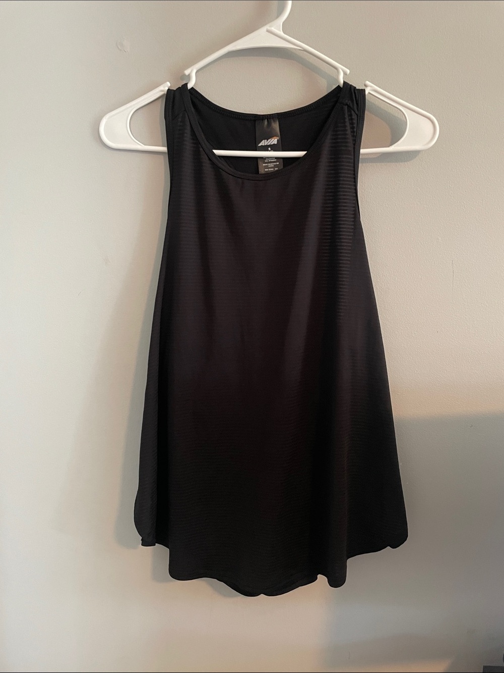 Avia Black Ribbed Scoop Neck Tank
